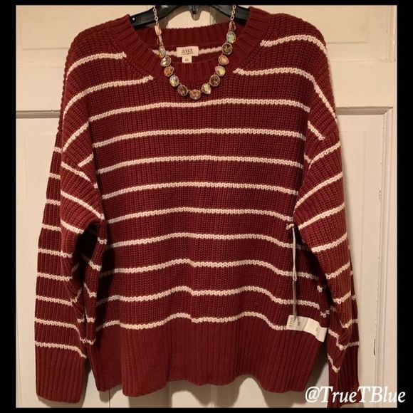 Ana Toffee Striped Sweater Sz XXL - Picture 2 of 12